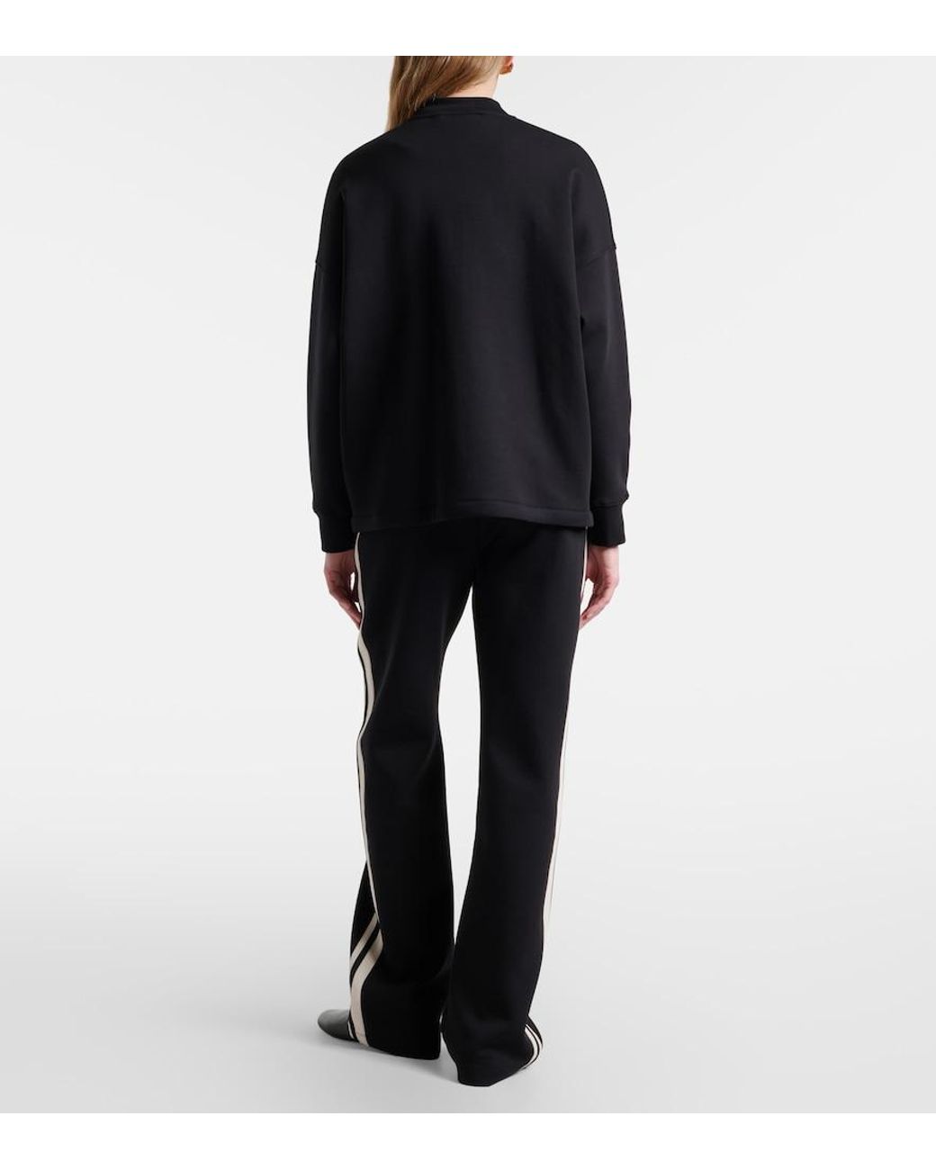 Max Mara Black Vento Cotton-Blend Jersey Sweatpants