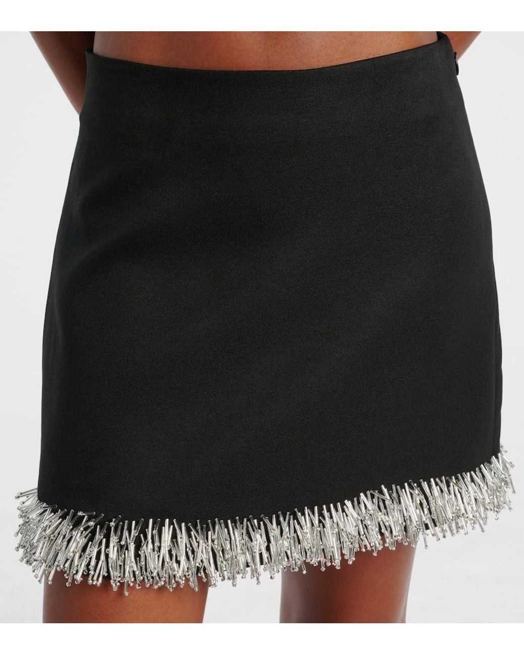 Jonathan Simkhai Black Dua Embellished Miniskirt