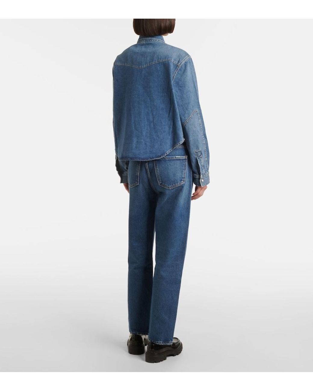 Citizens of Humanity Blue Cropped Denim Shirt