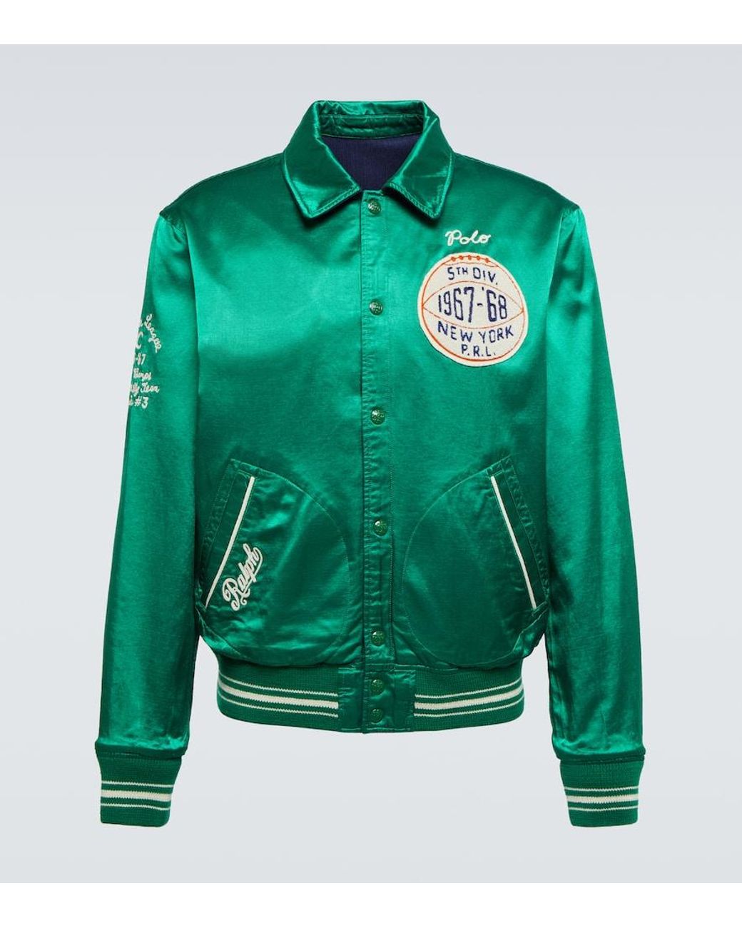 Polo Ralph Lauren Cotton-blend Varsity Jacket in Green for