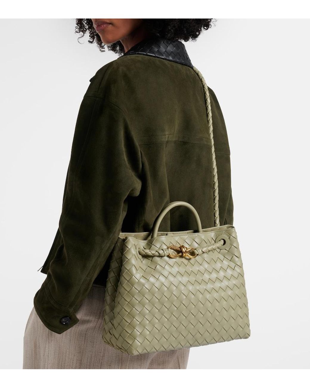 Bottega Veneta Metallic Tote Bag Andiamo Medium Aus Leder