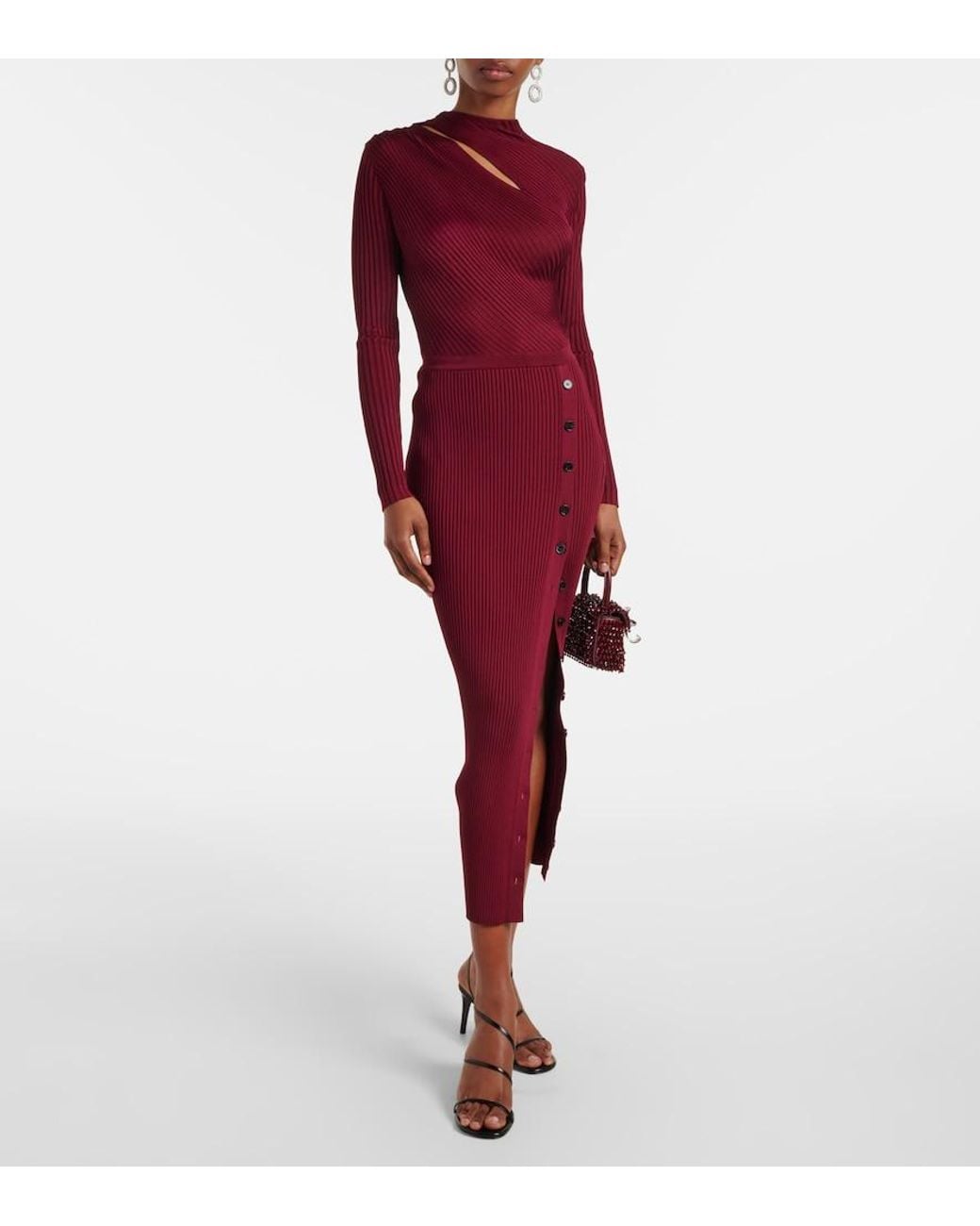 Robe Midi Self-Portrait en coloris Red