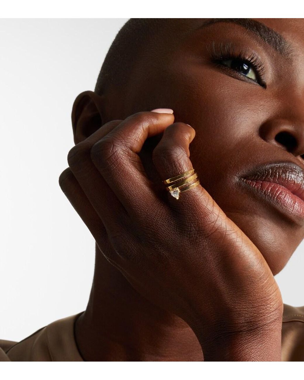 Anita Ko Metallic Coil 18Kt Ring With Diamonds