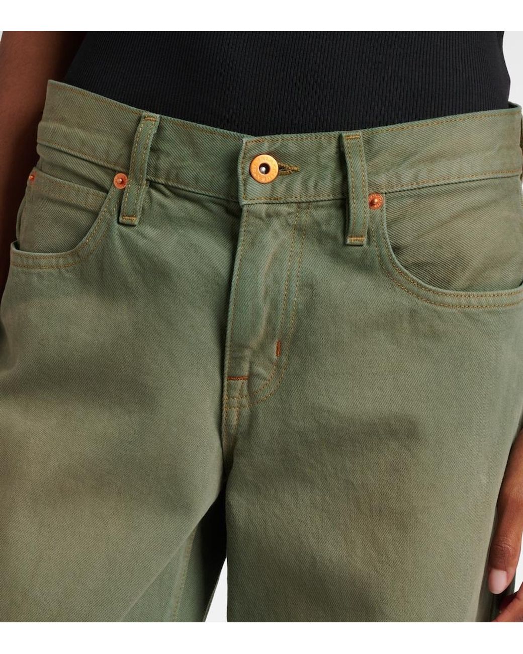 SLVRLAKE Denim Green Mica Wide-Leg Jeans