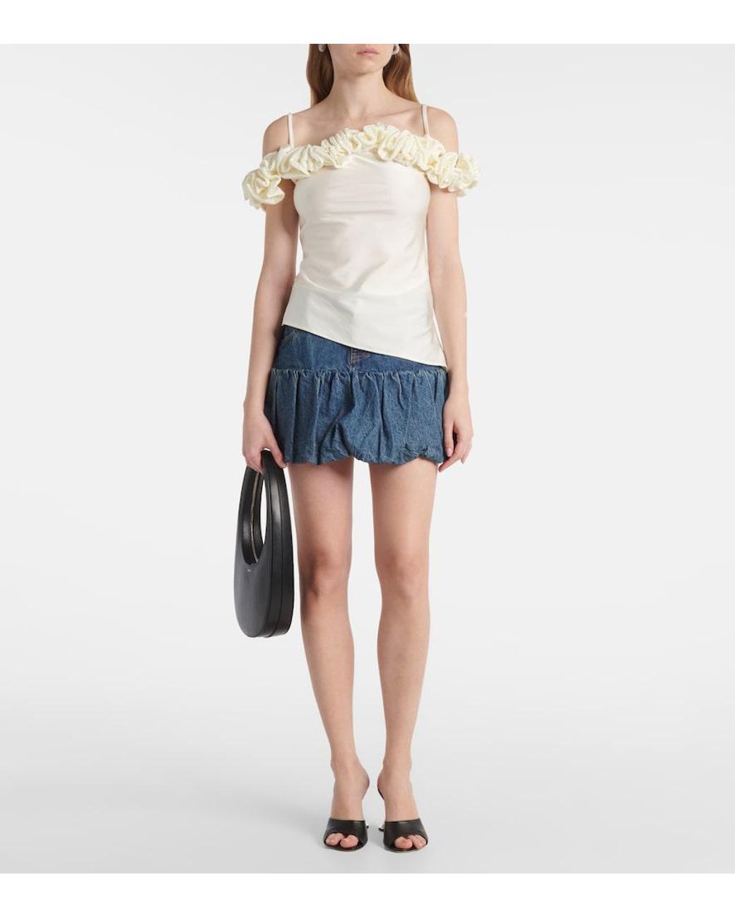 Top Con Volantes Coperni de color White