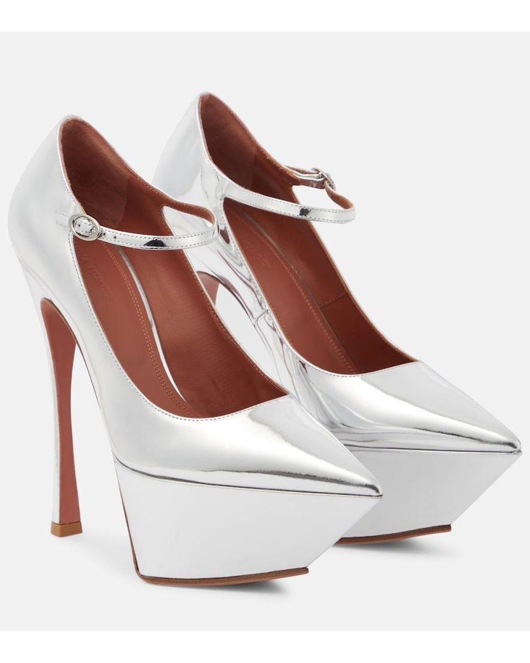 AMINA MUADDI White Yigit Leather Platform Pumps