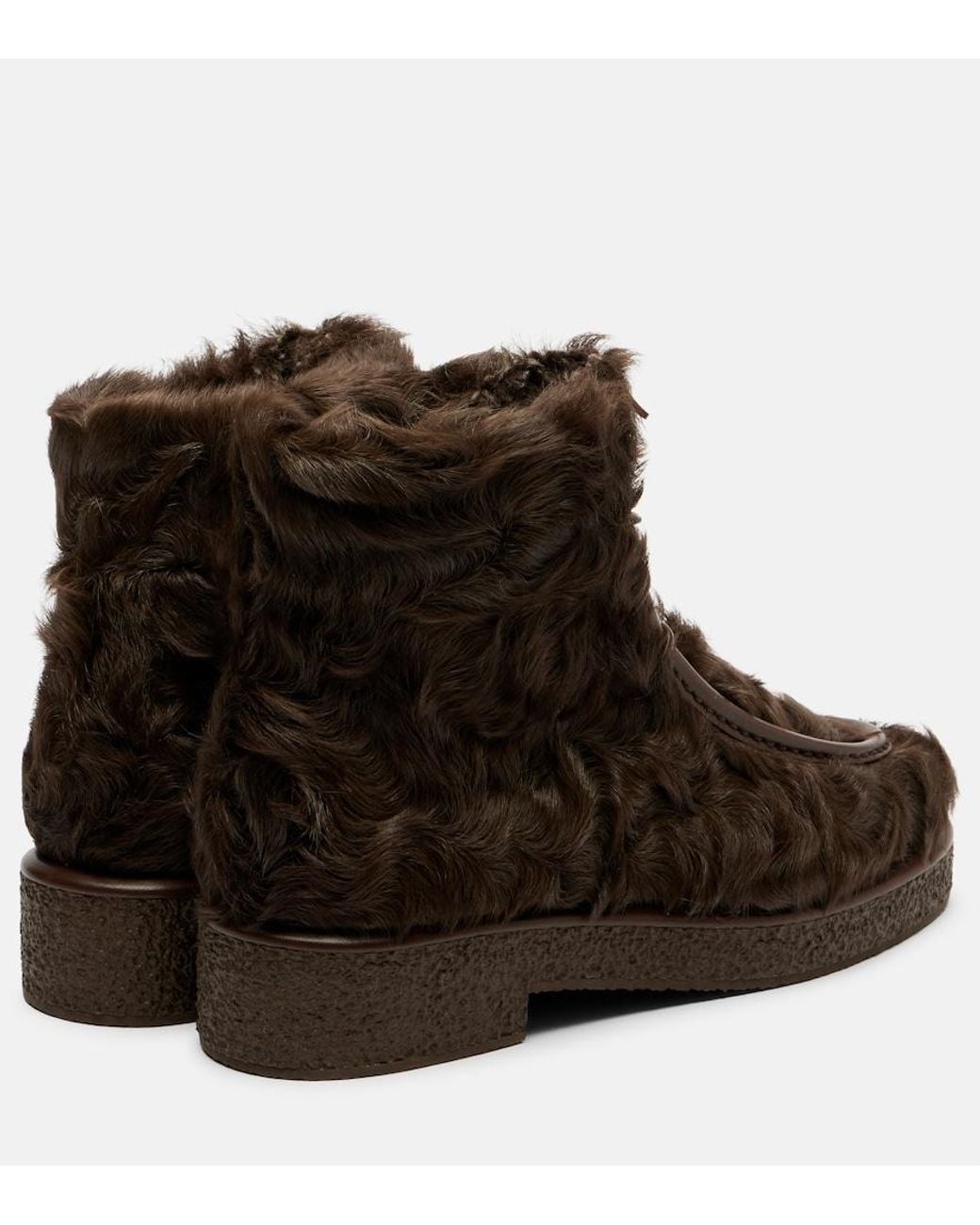 Aquazzura Brown Frostie Shearling Ankle Boots