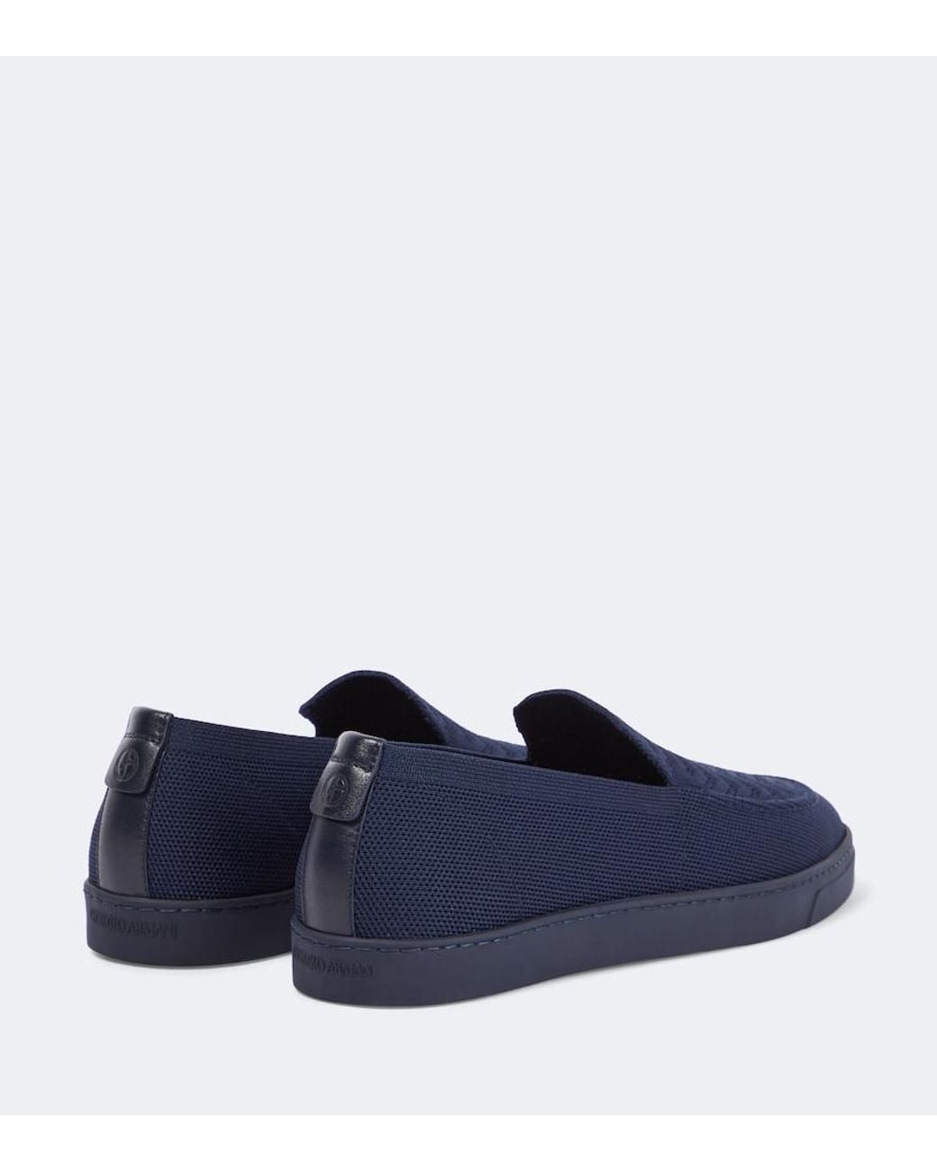 Giorgio Armani Blue Canvas Slip-On Shoes for men