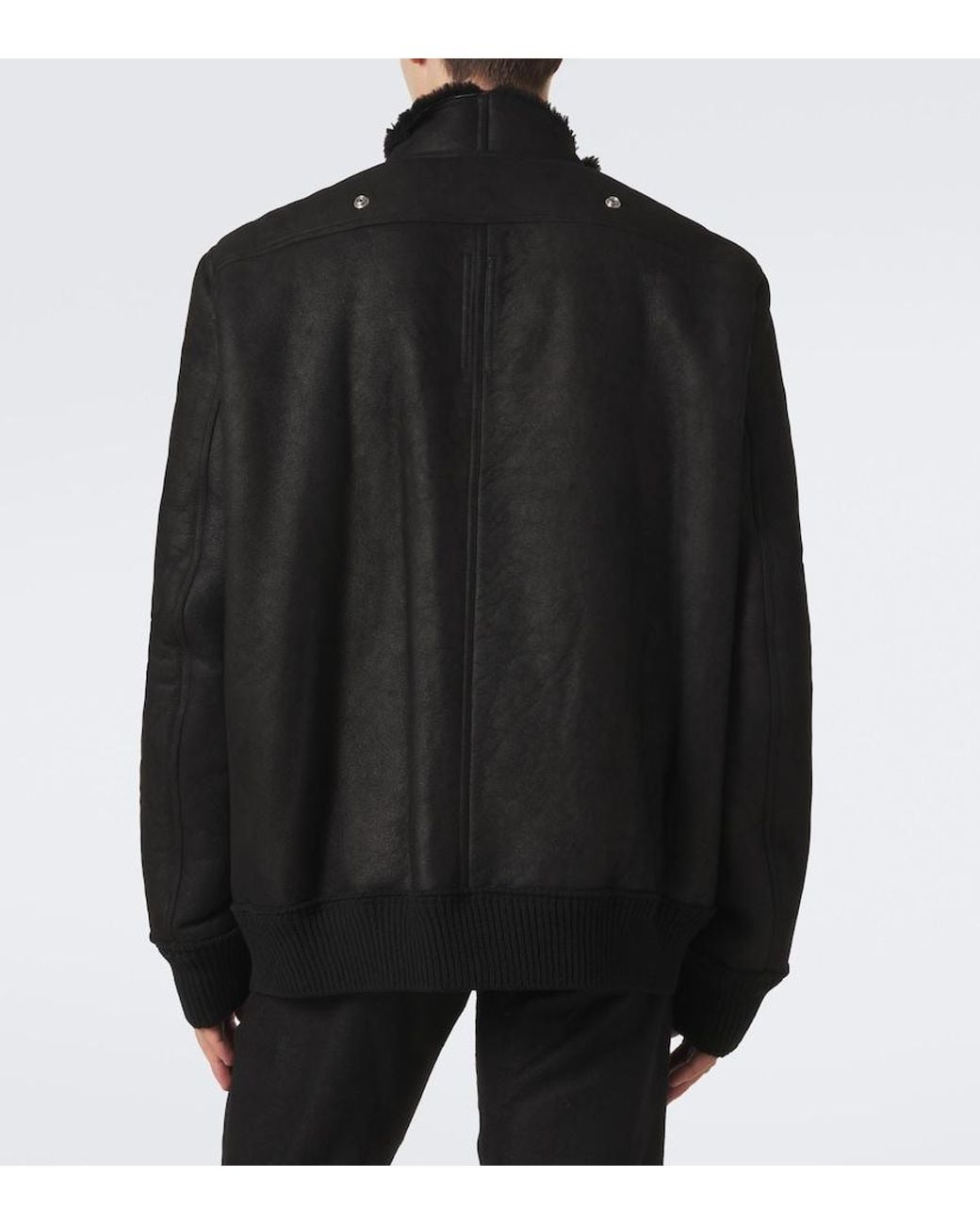Rick Owens Black Hollywood Flight Leather Jacket for men