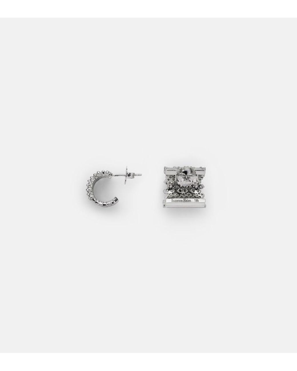 Suzanne Kalan White Rondelle 18Kt Earrings With Diamonds