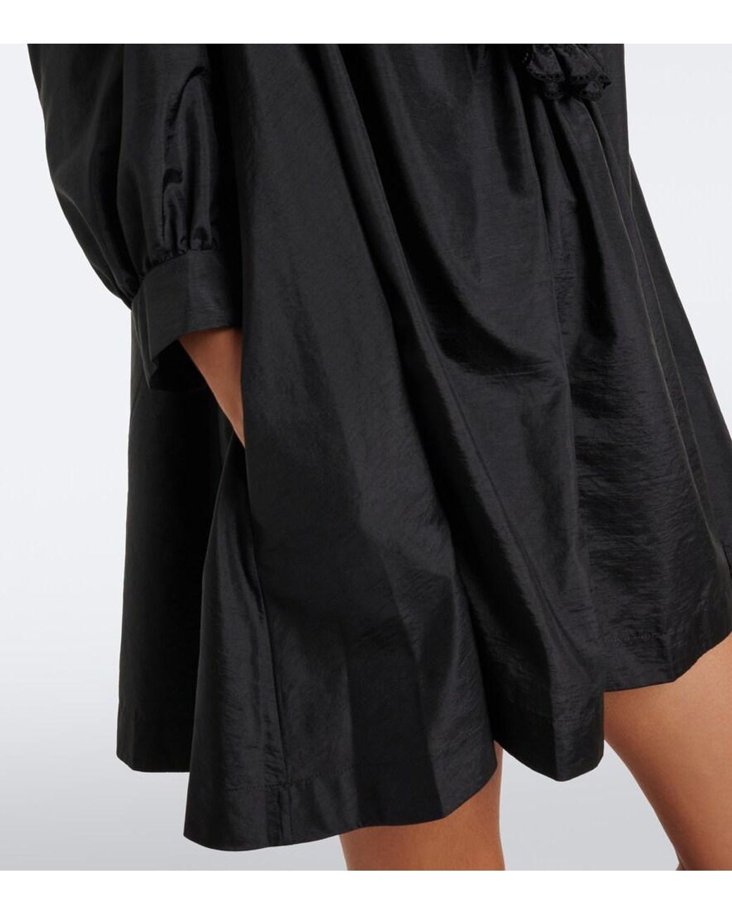 Chloé Black Ruffled Taffeta Minidress