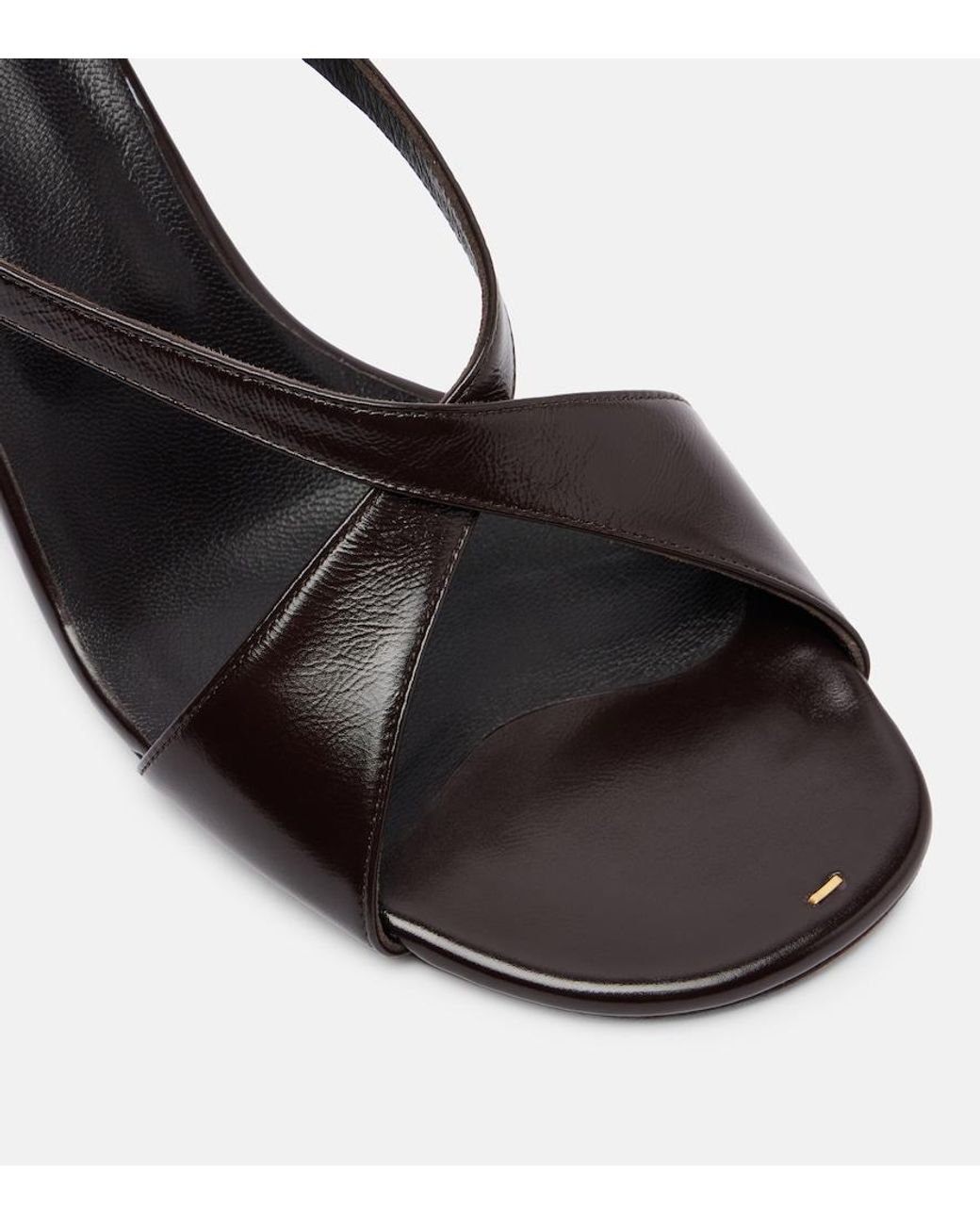 Khaite Black Liria 75 Leather Sandals