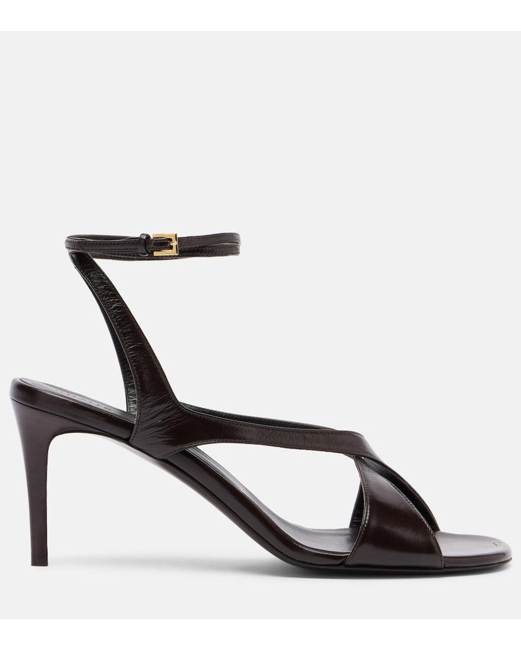 Khaite Black Liria 75 Leather Sandals
