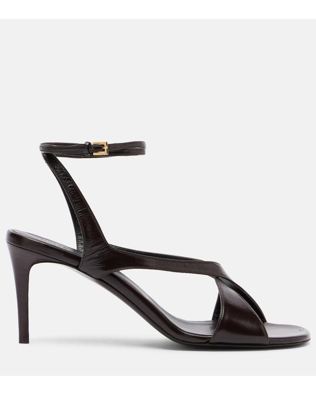 Khaite Black Liria 75 Leather Sandals