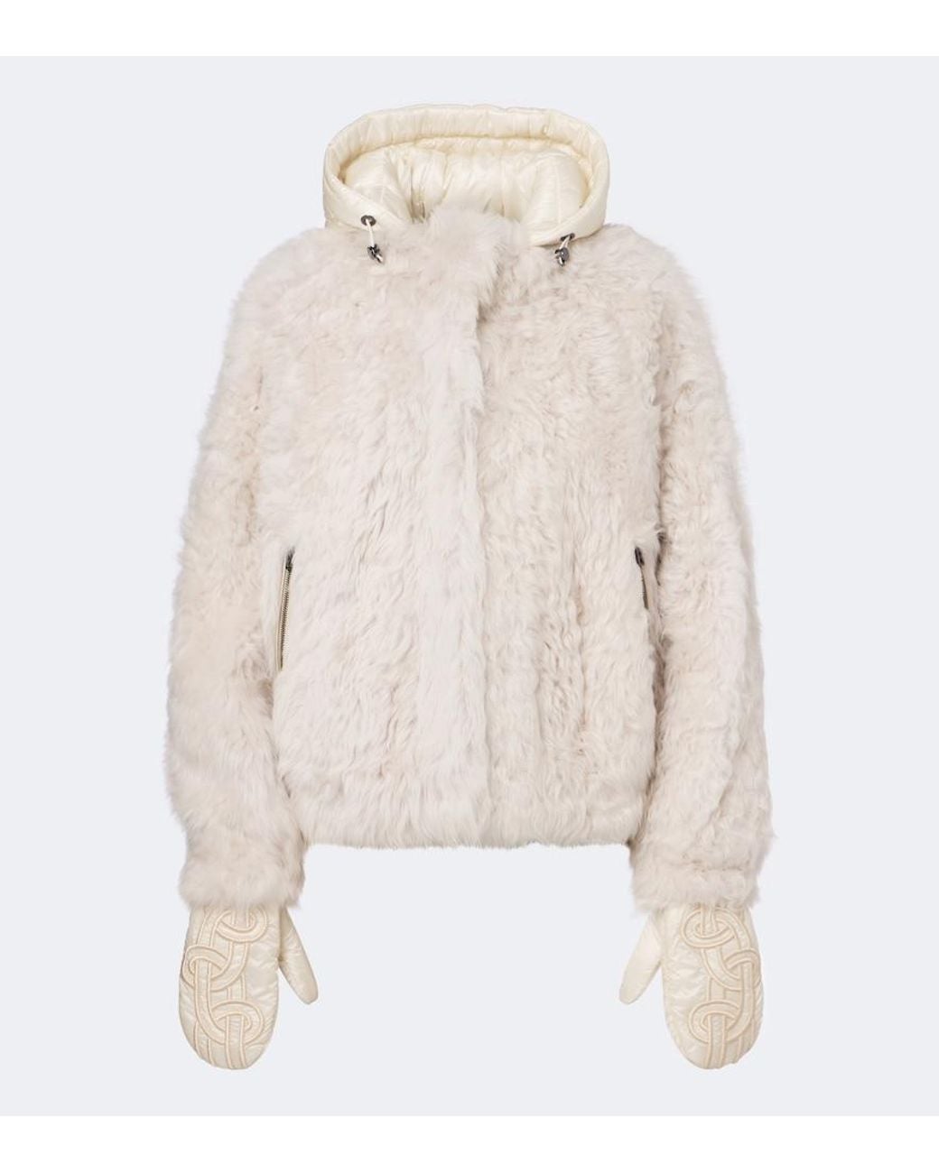 Bogner Natural Liz Hooded Shearling Ski Jacket