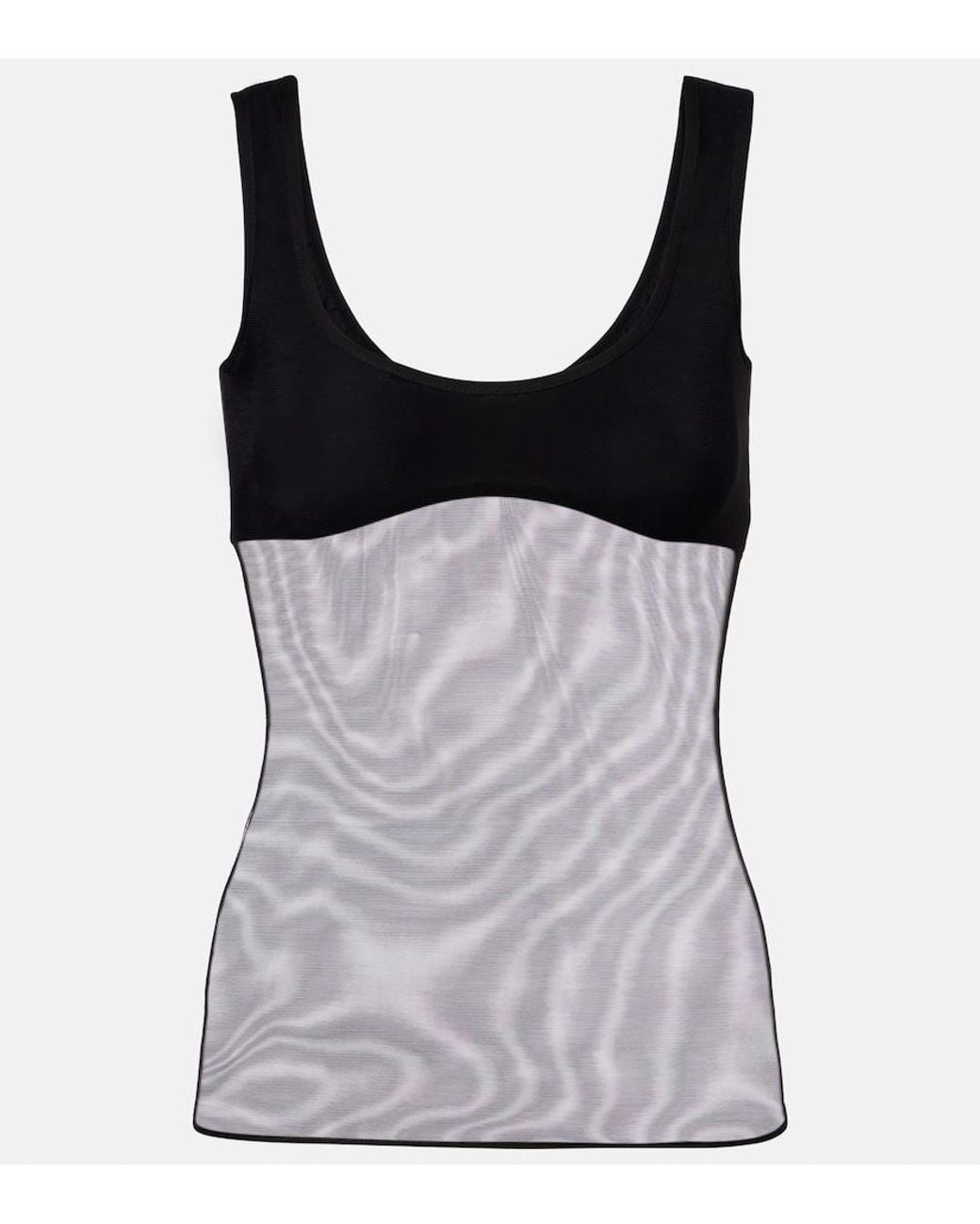 Nensi Dojaka Black Semi-Sheer Tank Top
