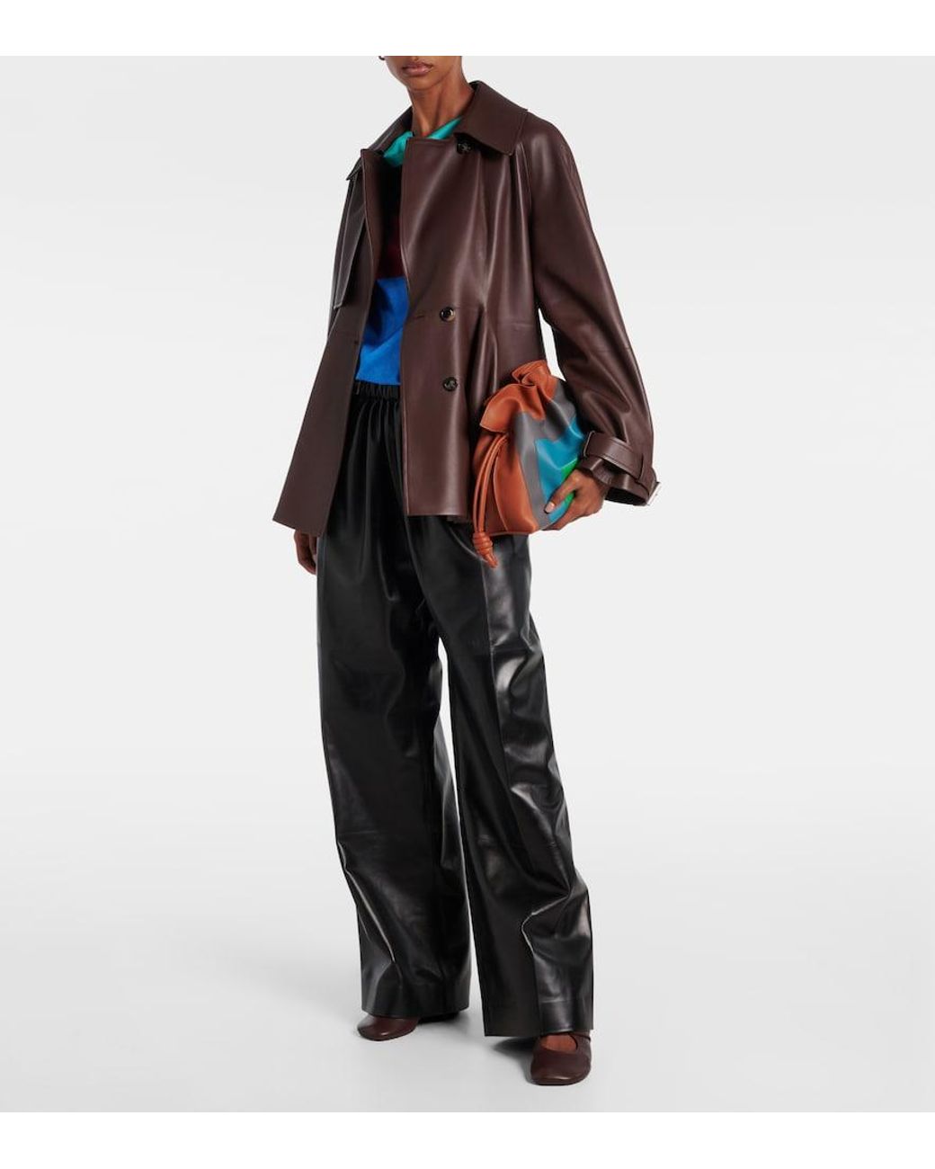 Loewe Brown Balloon Leather Jacket