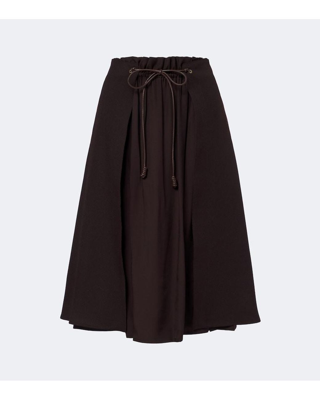 Moncler Black Virgin Wool Gabardine Midi Skirt
