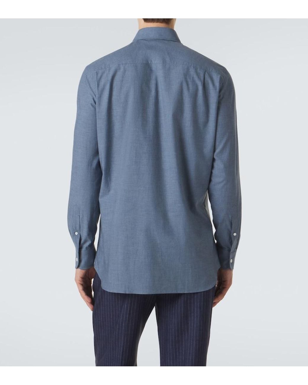 Dunhill Blue Cotton Shirt for men