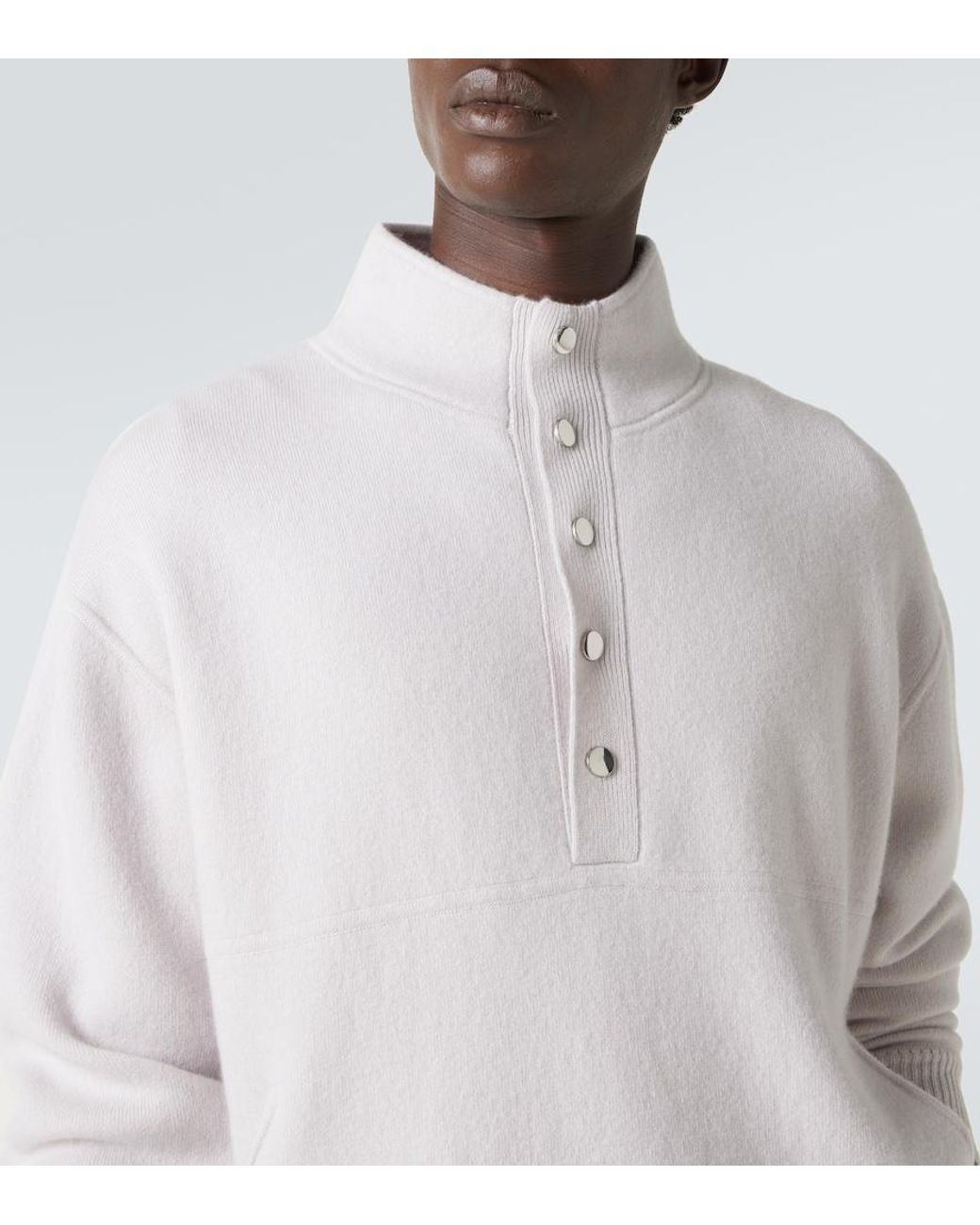 Allude White Wool And Cashmere Turtleneck Sweater for men