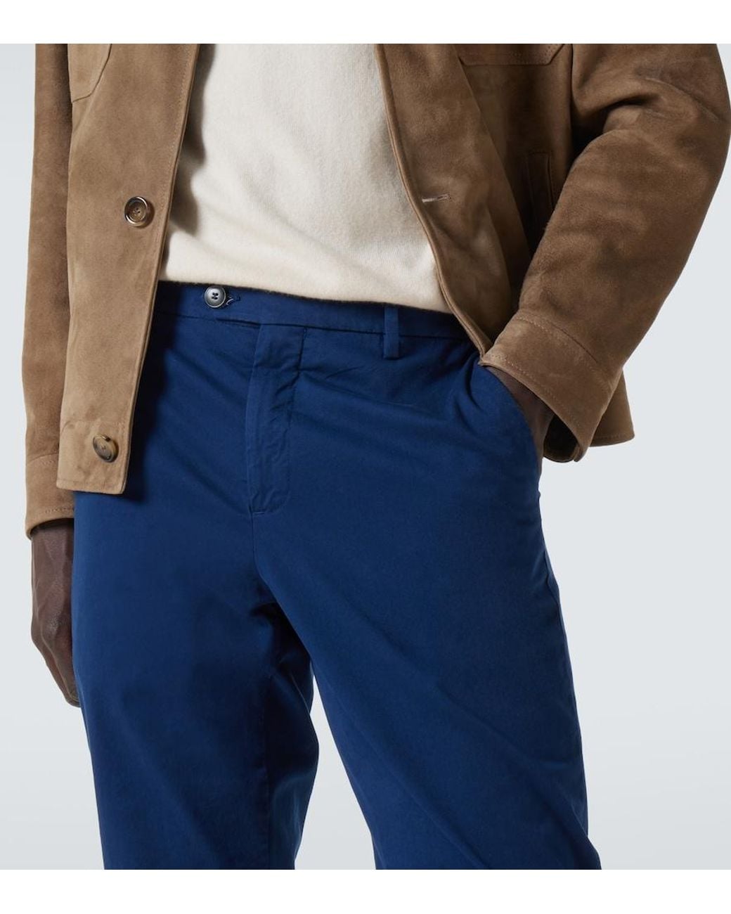 Canali Blue Cotton Chinos for men