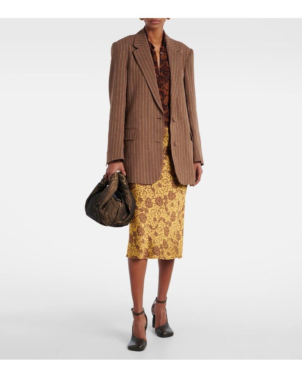 Dries Van Noten Brown Twist Jacquard Tote Bag