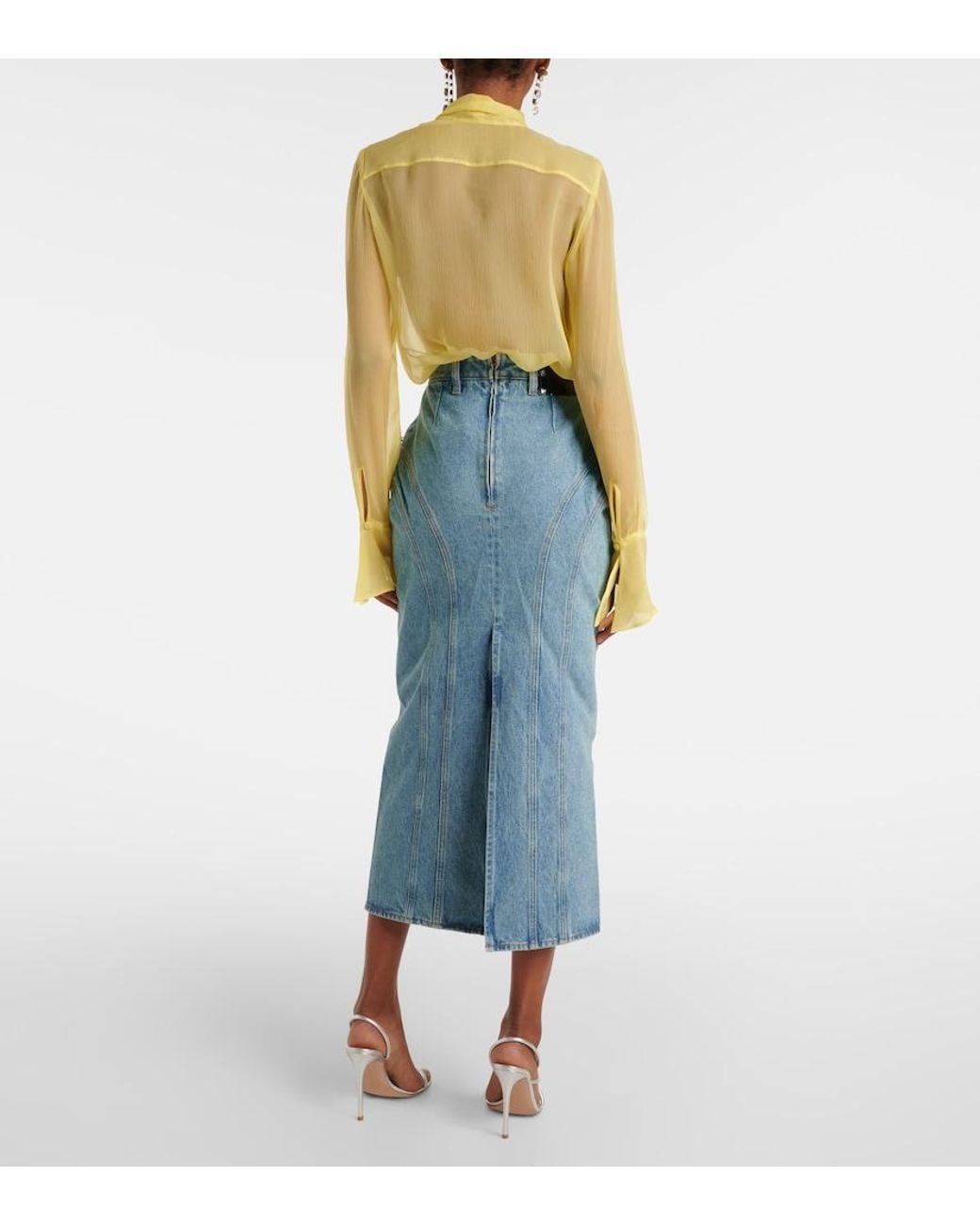 Nina Ricci Blue Denim Midi Skirt