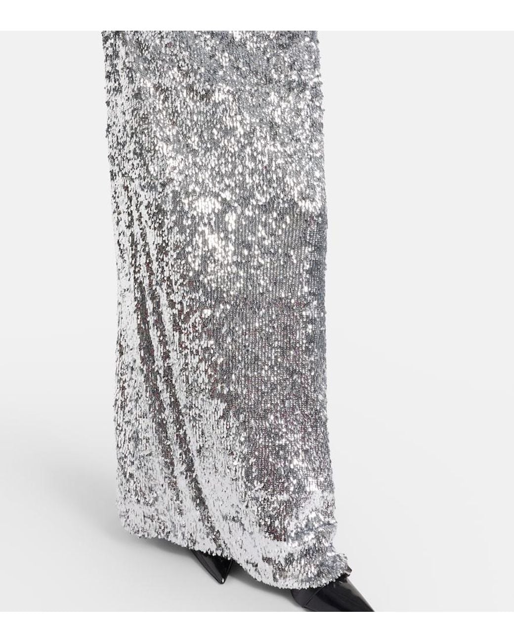 Coperni Gray Draped Sequined Gown