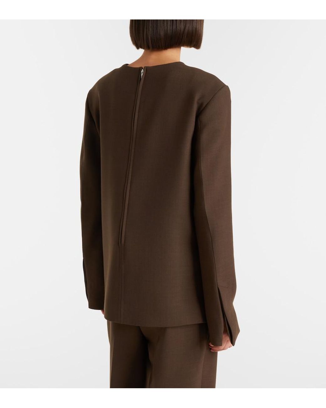 Totême Brown Pocket Crepe Top