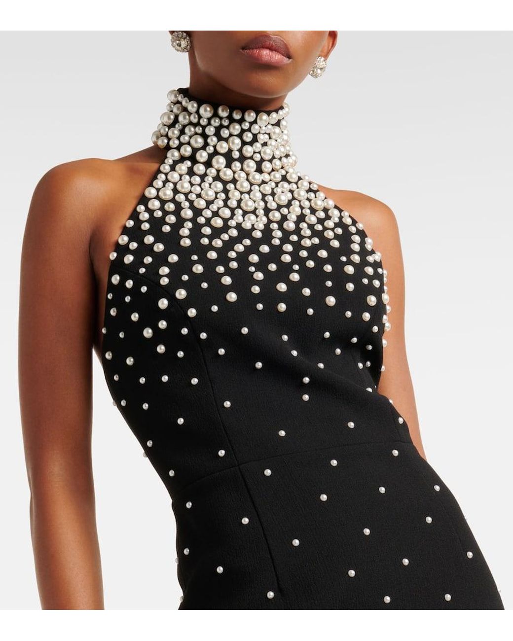 新作【RebeccaVallance】x Nicky Hilton embellished midi dress x Nicky Hilton Arianna embellished midi dress in black