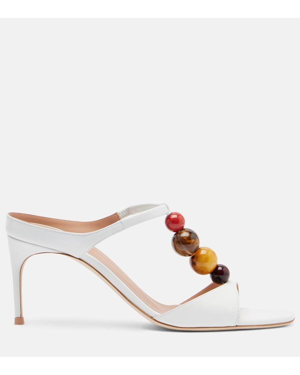 Malone Souliers Brown Lena Embellished Leather Mules