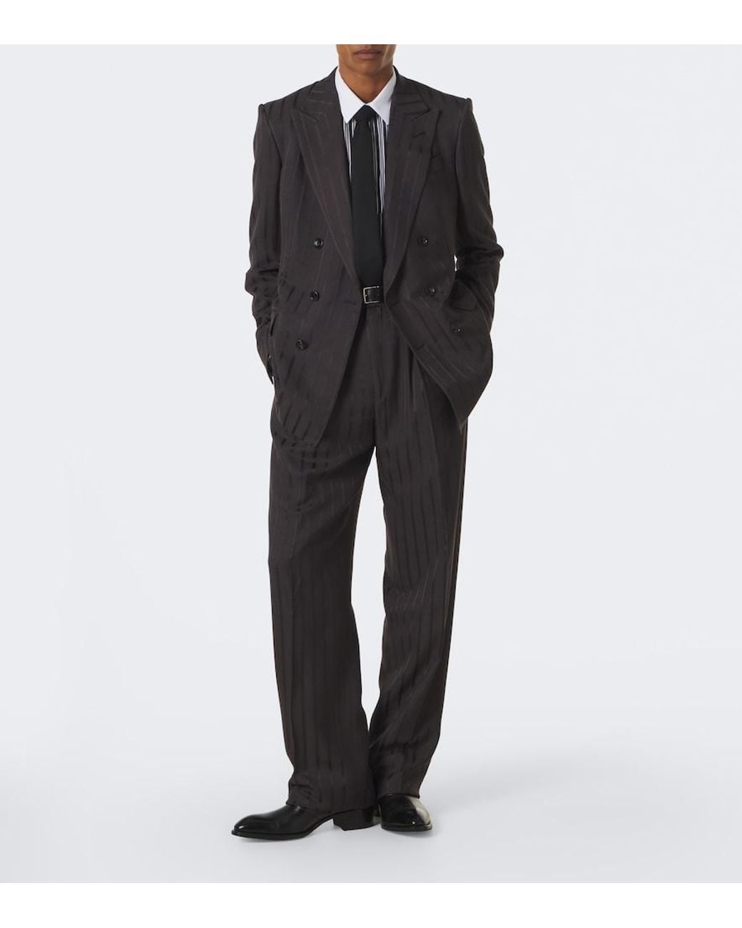 Tom Ford Blue Striped Jacquard Suit Pants for men