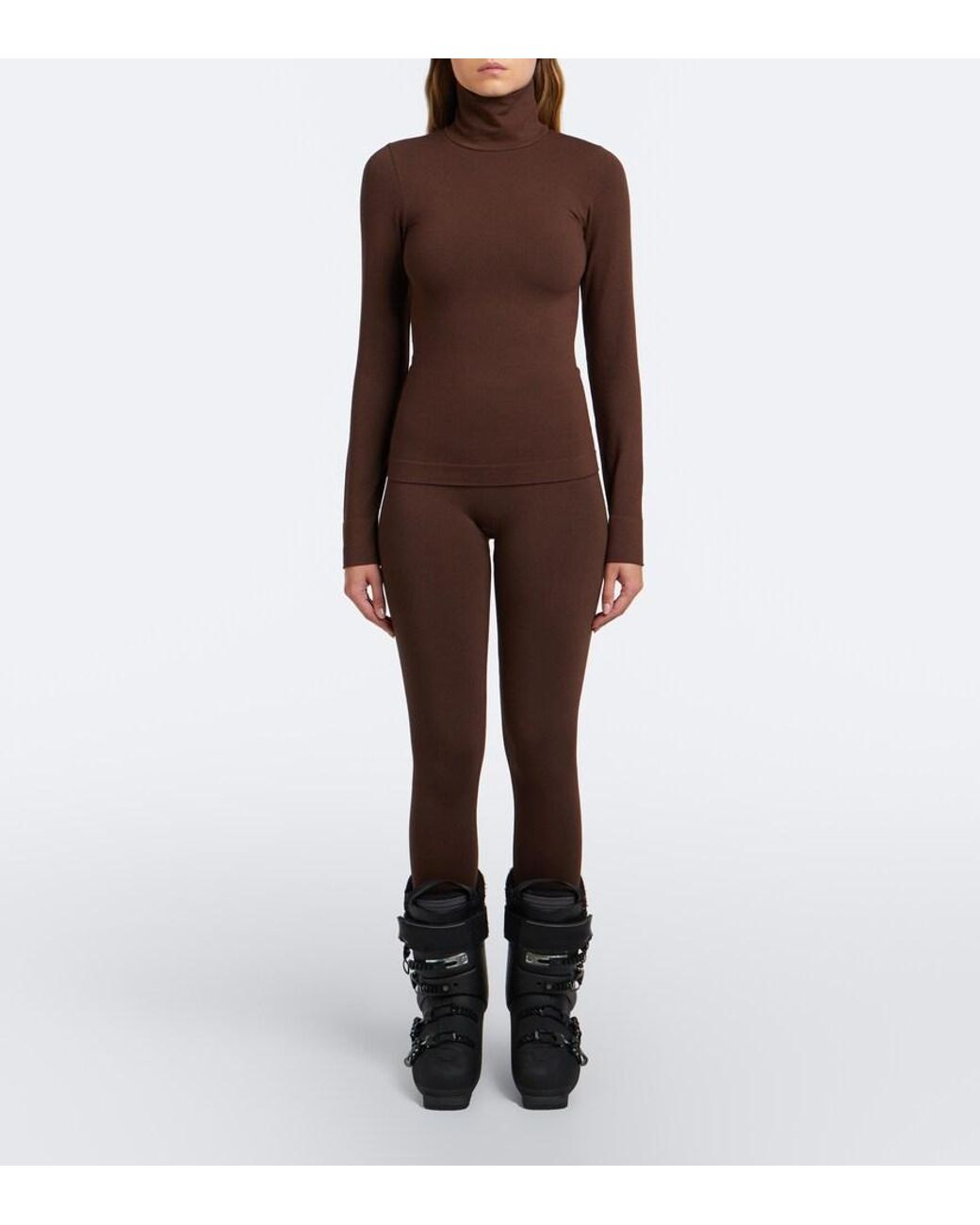 Perfect Moment Brown Logo Ski Leggings