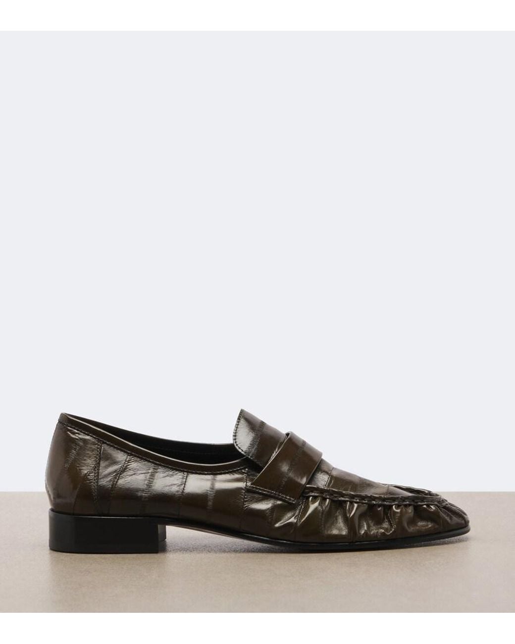 The Row Brown Soft Eel Leather Loafers