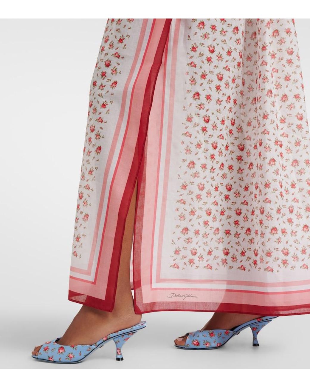 Dolce & Gabbana Pink Floral Cotton Beach Cover-Up