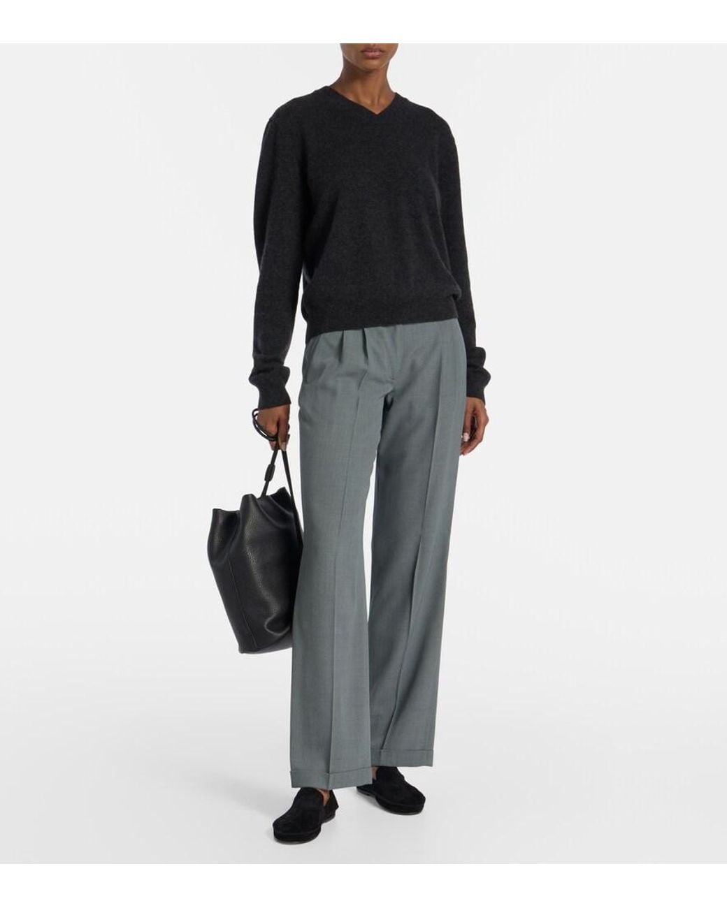 The Row Black Tyler Suede Loafers