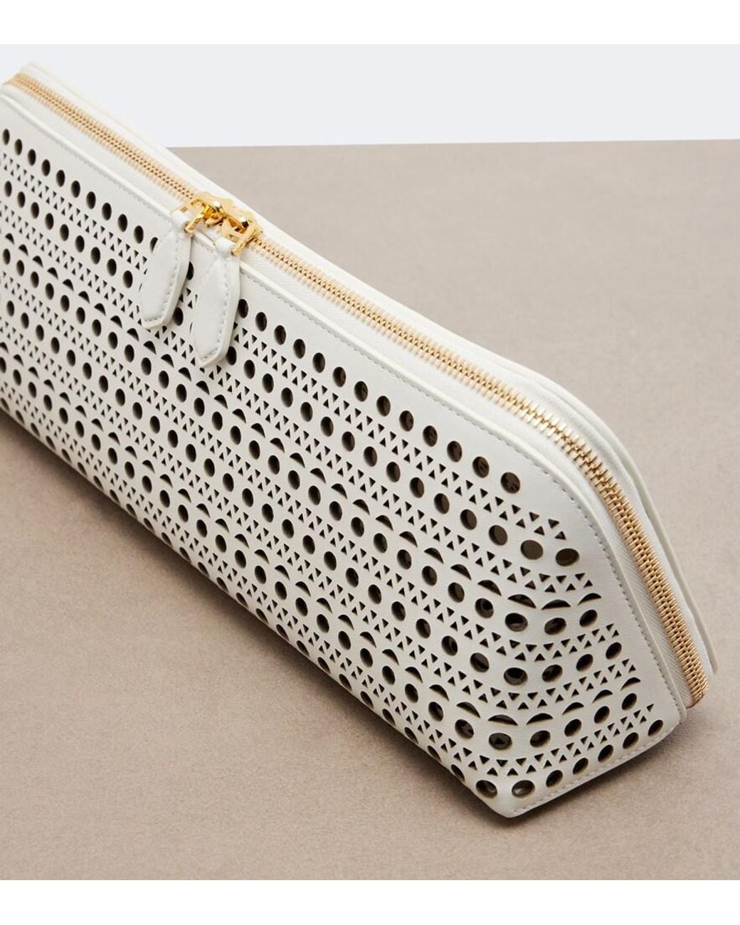 Alaïa Metallic Delta Vienne Leather Clutch