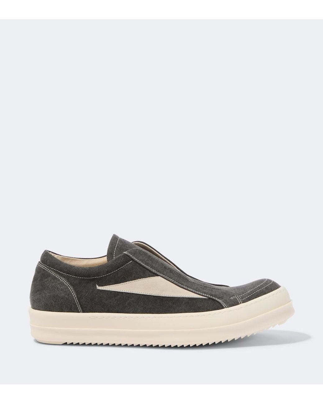 Rick Owens Gray Drkshdw Suede-Trimmed Slip-On Shoes for men
