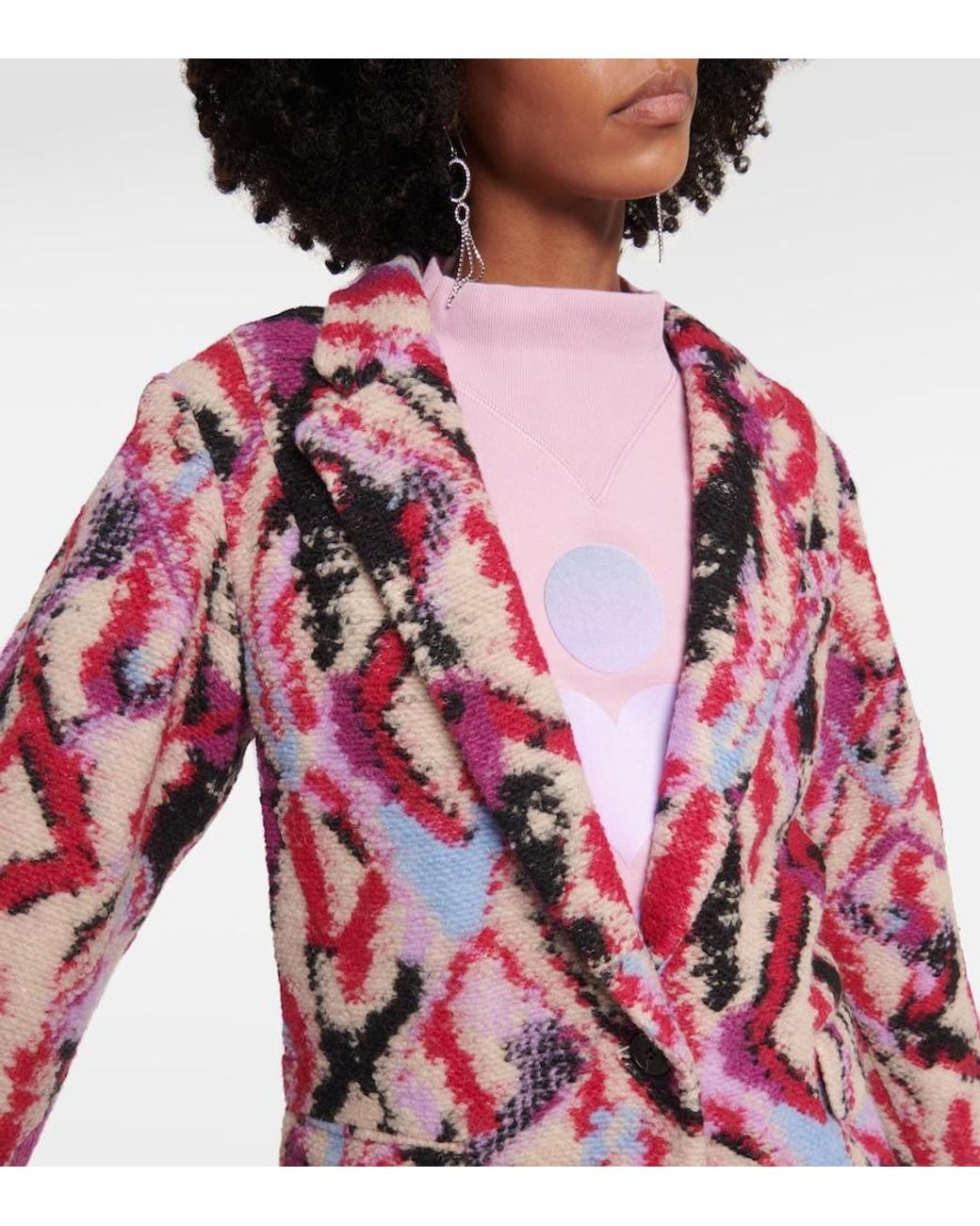 Isabel Marant Purple Intarsia Wool-Blend Jacket