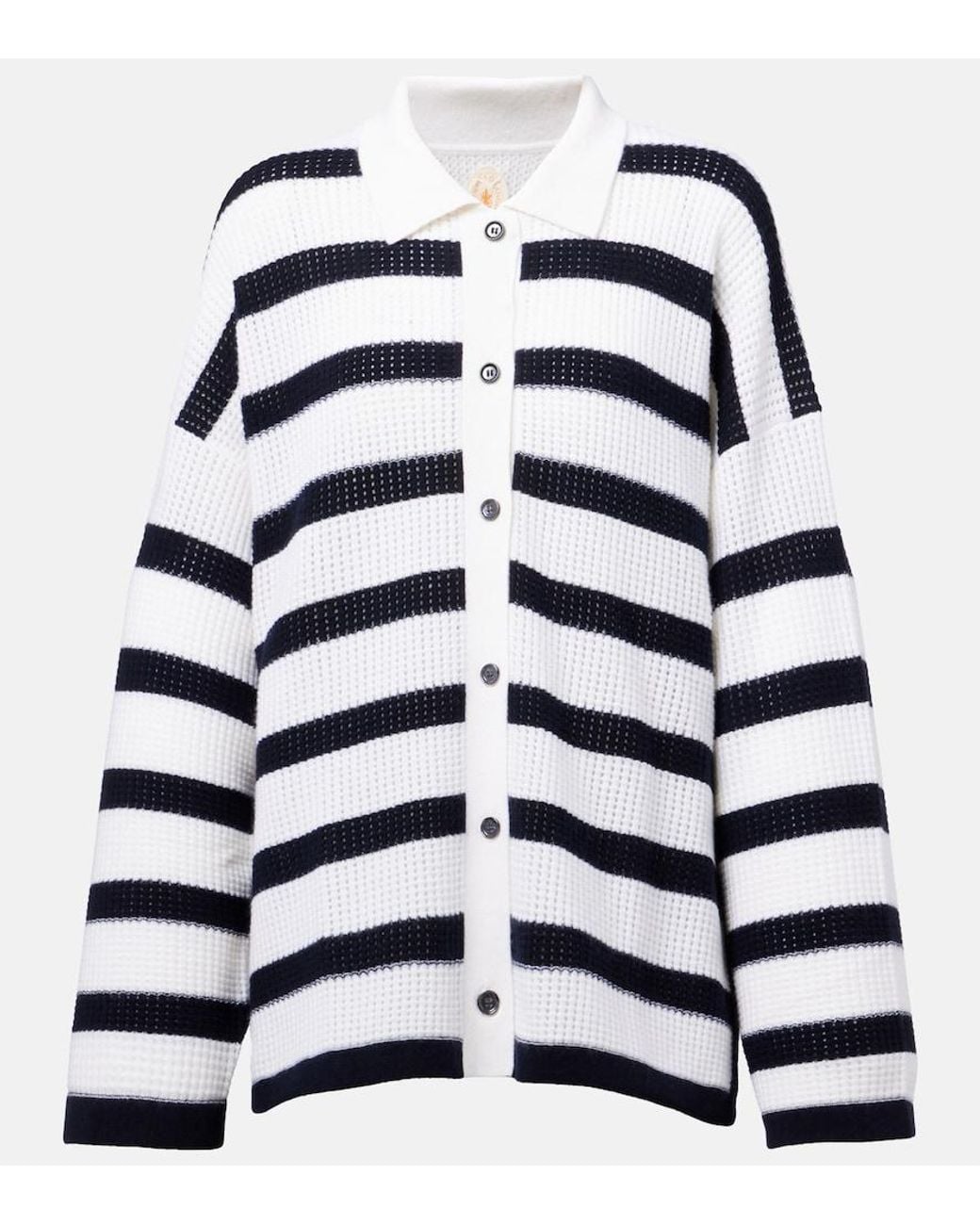 Jardin Des Orangers Blue Striped Cashmere Cardigan