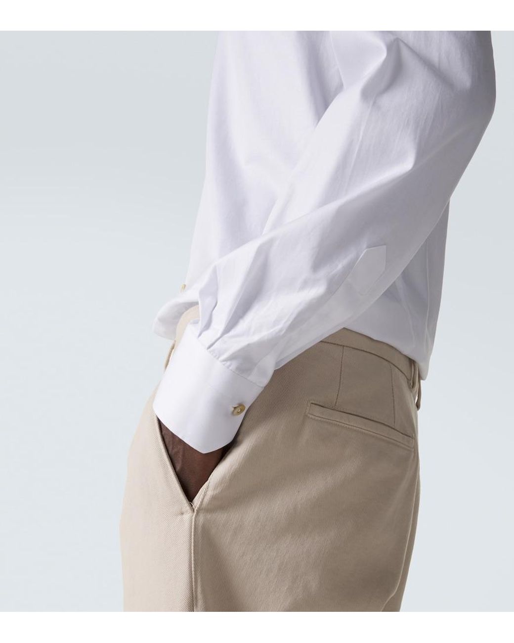 Kiton White Cotton Poplin Shirt for men