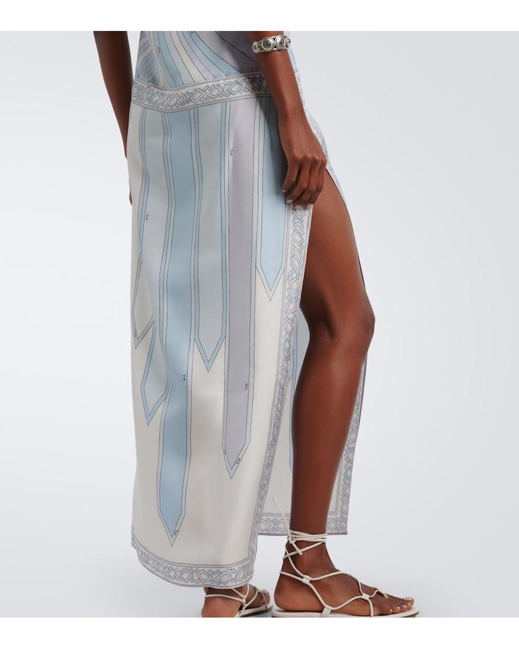 Emilio Pucci White Iride One-Shoulder Silk Twill Gown