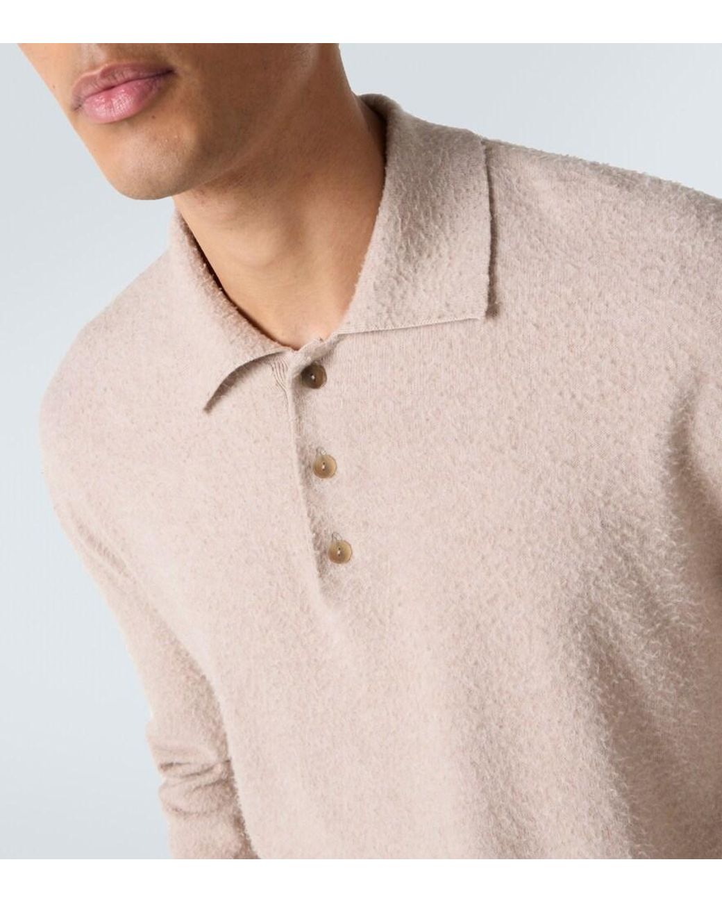 The Row Natural Almot Cotton Polo Sweater for men
