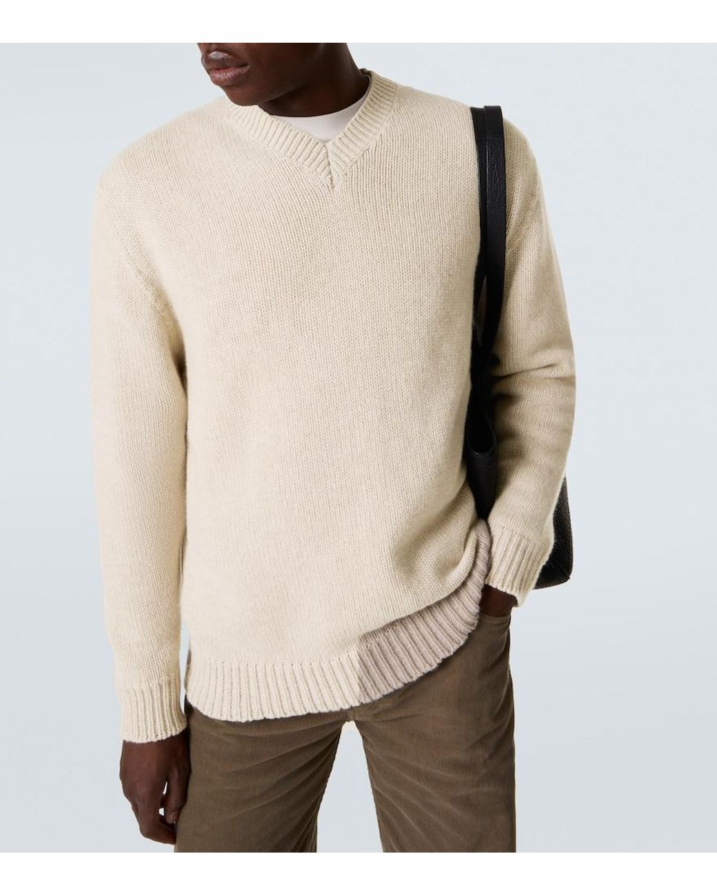 The Row White Creed Cashmere Sweater for men