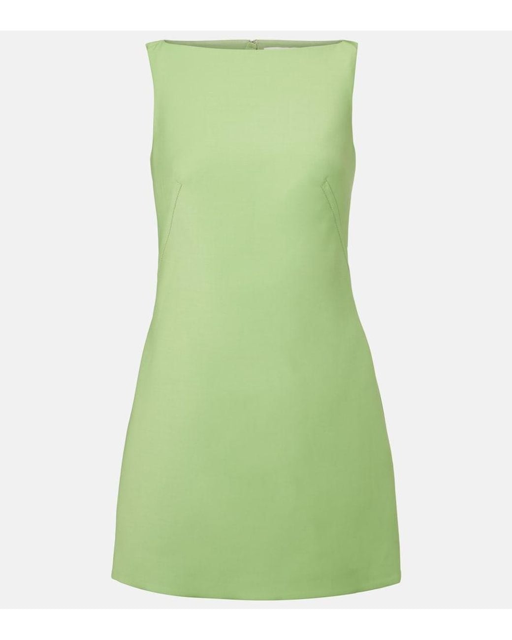 Emilia Wickstead Green Rifer Wool Cady Minidress