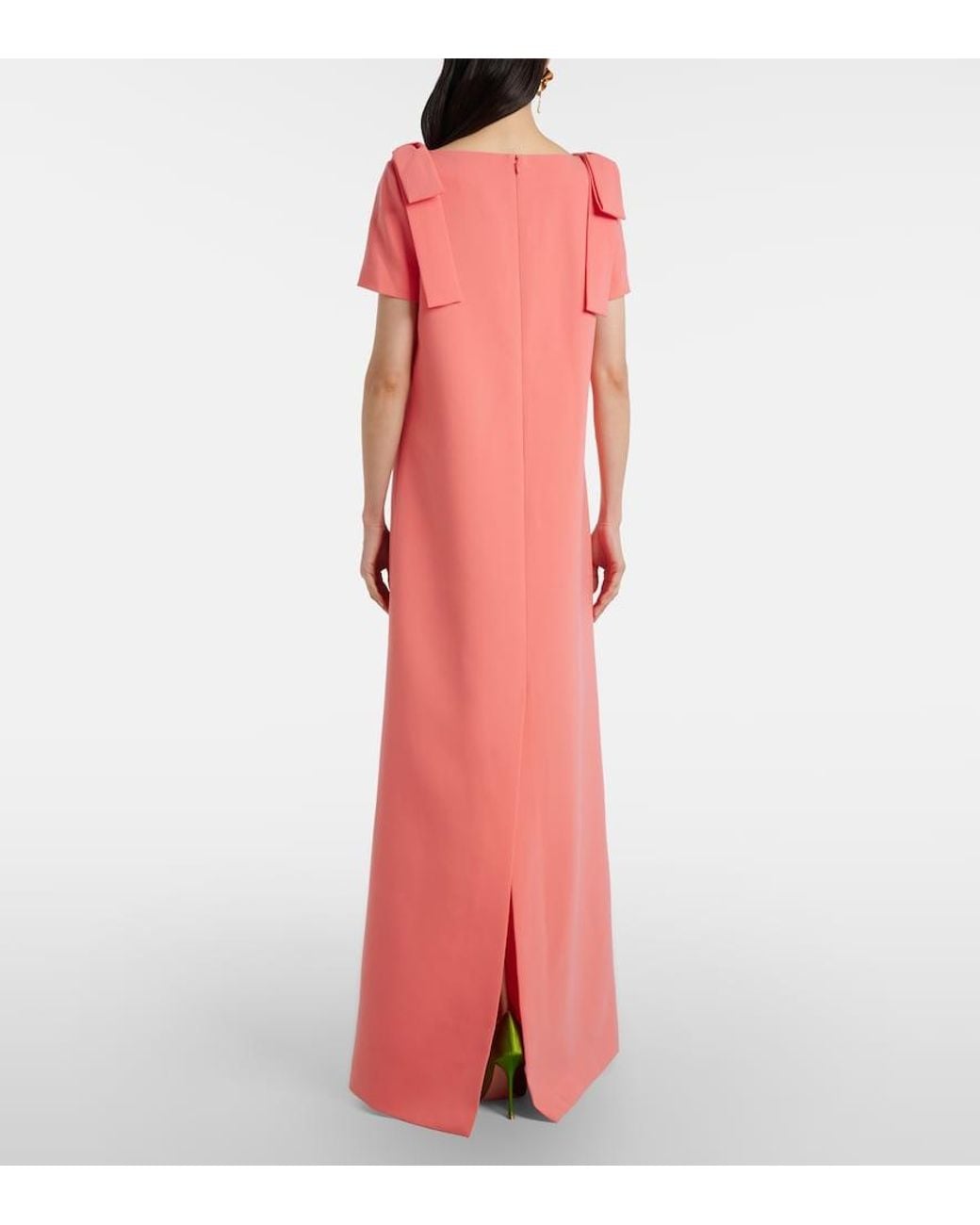 Carolina Herrera Pink Bow-Detail Embellished Floral Gown