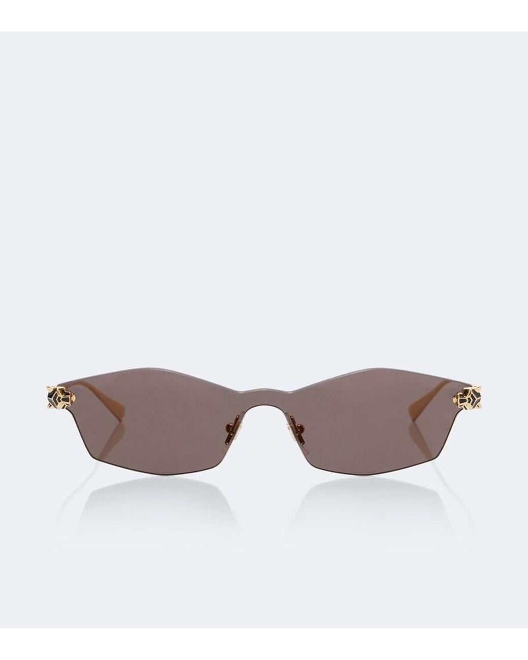 Cartier Brown Panthere De Cartier Rectangular Sunglasses