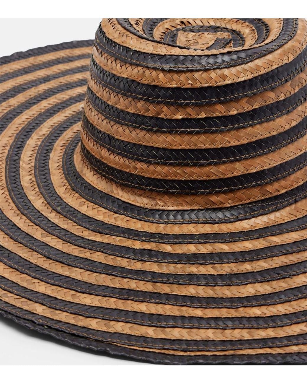 Poupette Brown Angel Striped Sun Hat