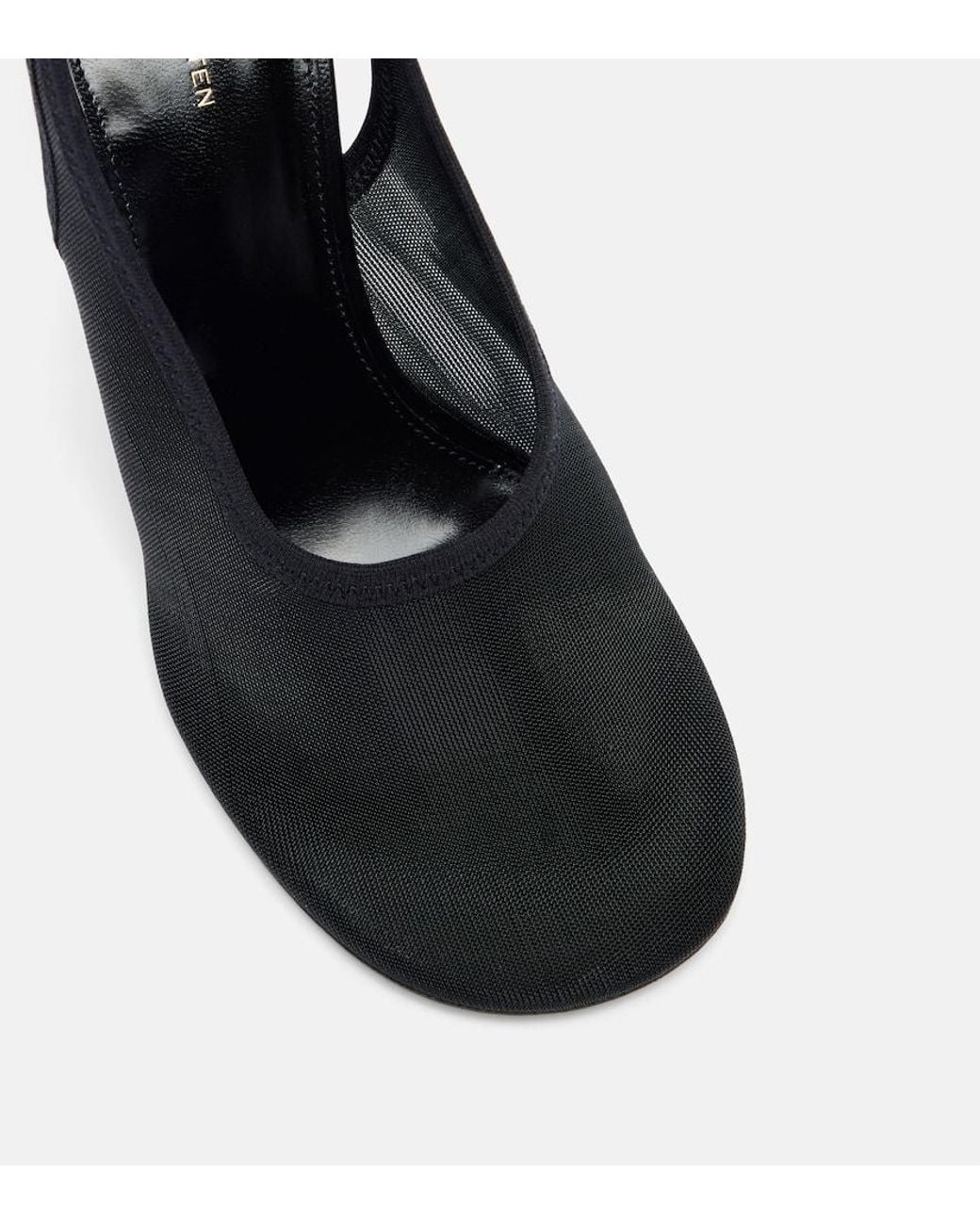 Dries Van Noten Black Mesh Wedge Slingback Pumps