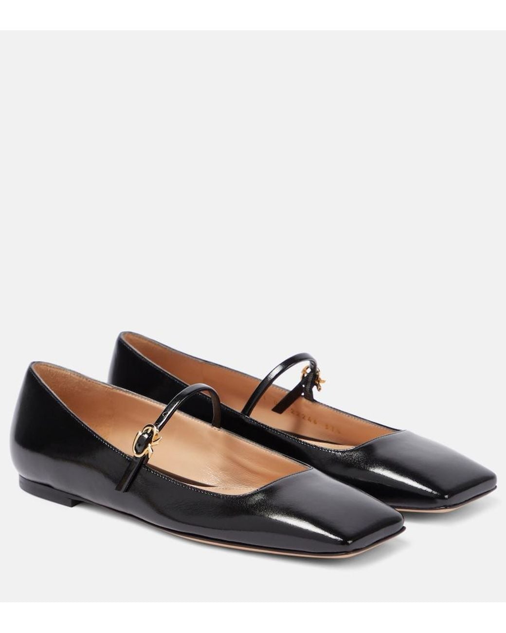 Gianvito Rossi Black Christina Patent Leather Ballet Flats